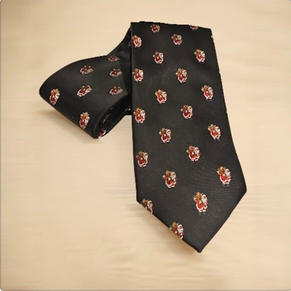 Hallmark Other - Black Christmas Necktie with Santa Claus Design Holiday Tie for Men